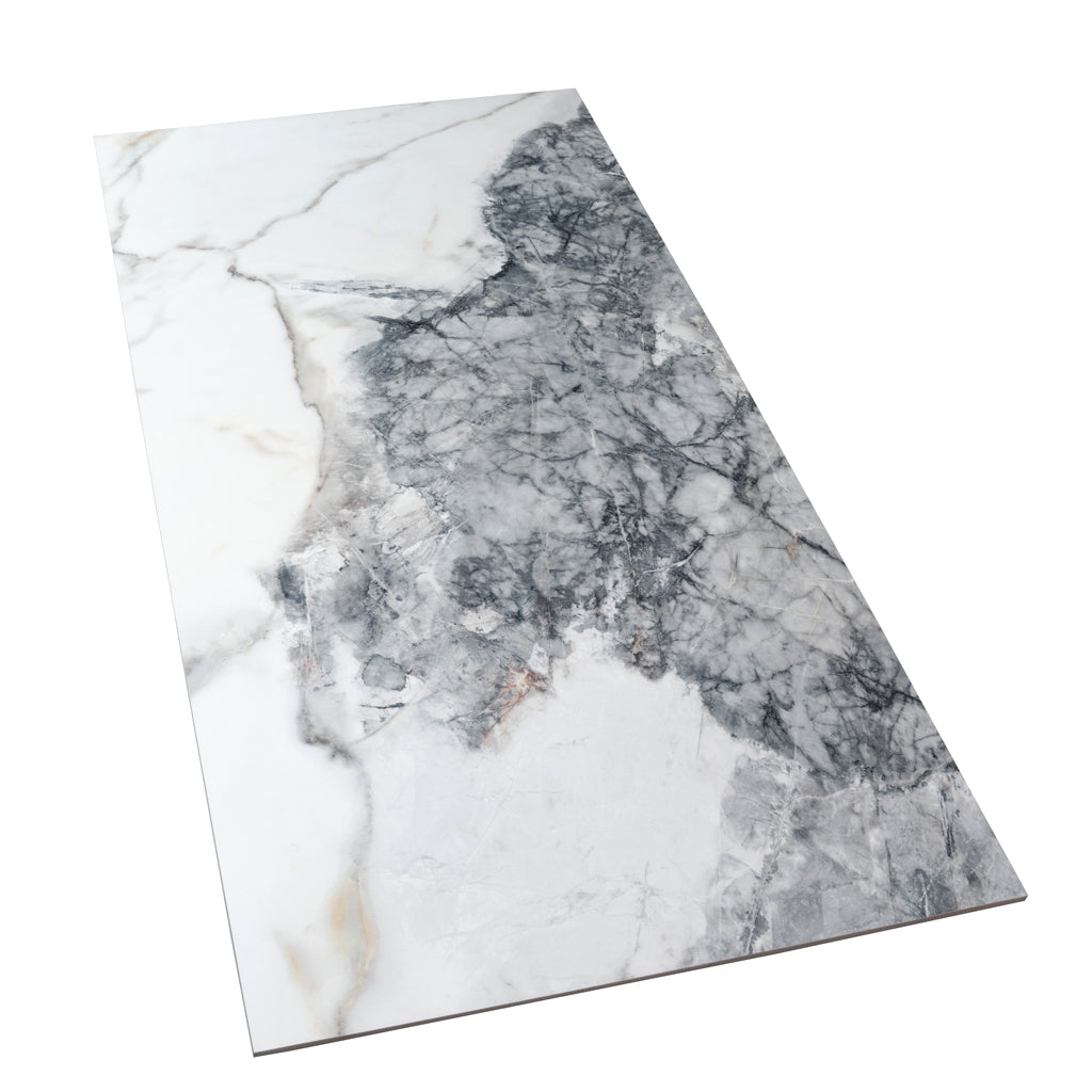 Soft White with Light Gray 24x48 Matte Porcelain Large Format Tile (2 pack, 15.5 sq ft/case)