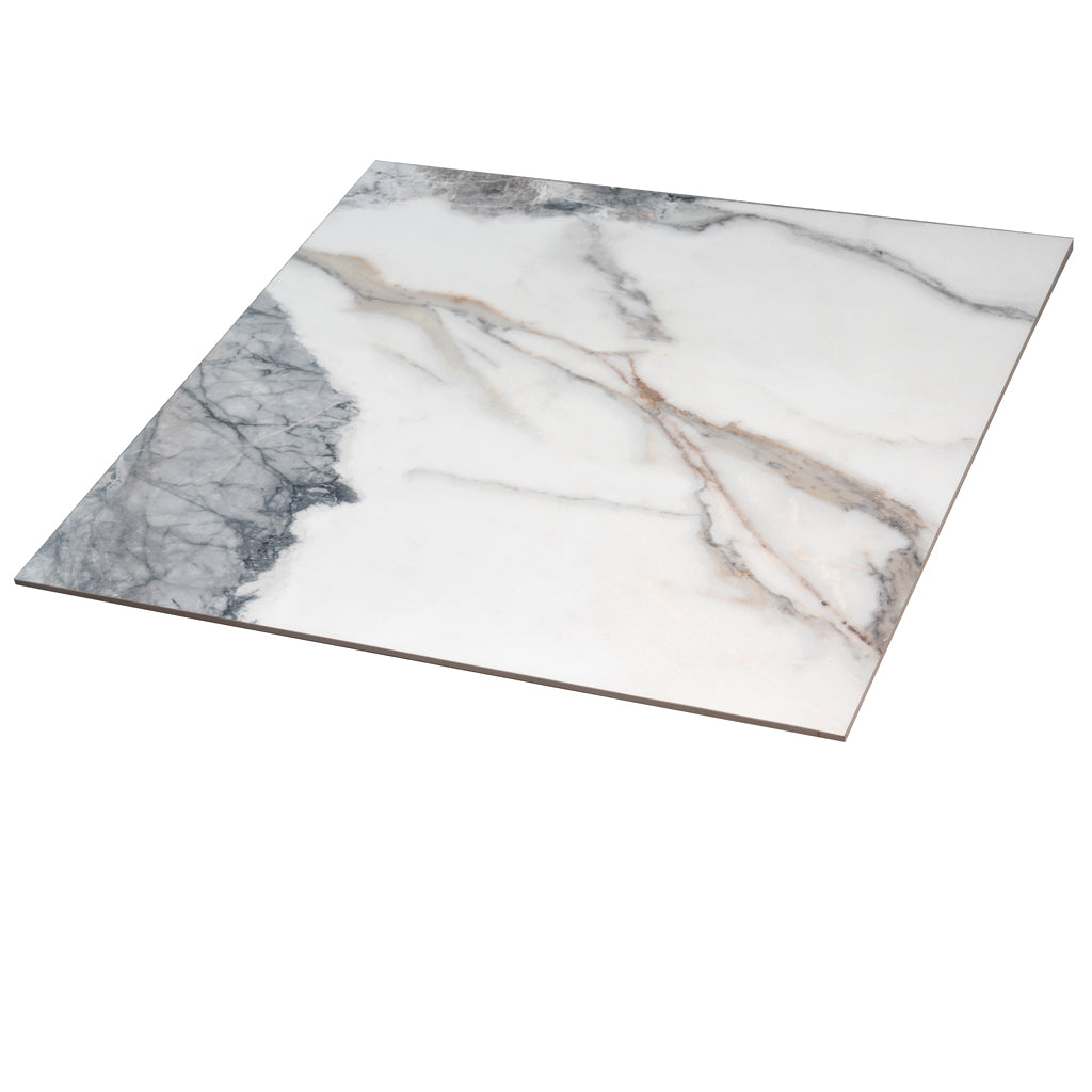 Soft White with Light Gray 32x32 Matte Square Porcelain Large Format Tile (2 pack, 13.78 sq ft/case)