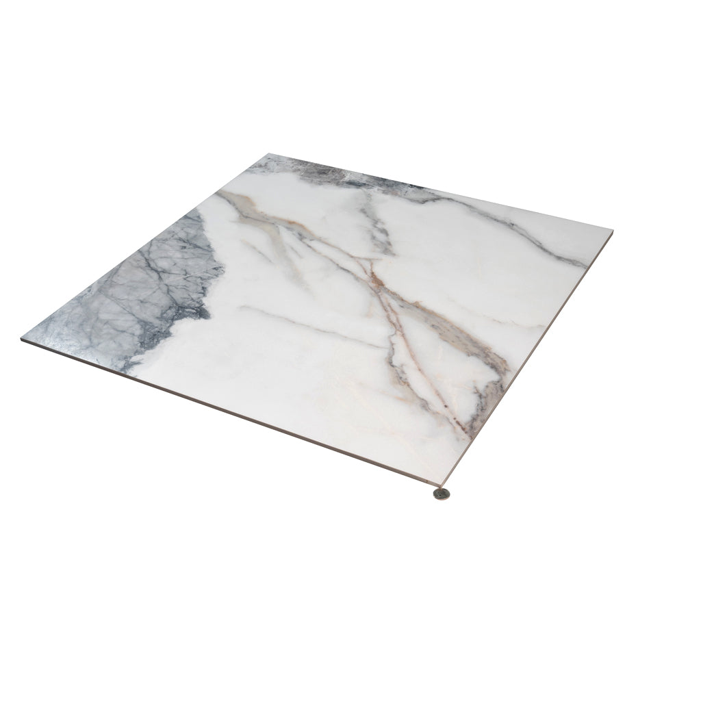 Soft White with Light Gray 32x32 Matte Square Porcelain Large Format Tile (2 pack, 13.78 sq ft/case)
