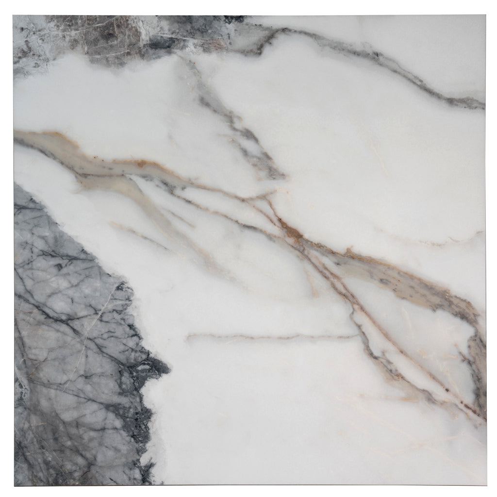Soft White with Light Gray 32x32 Matte Square Porcelain Large Format Tile (2 pack, 13.78 sq ft/case)