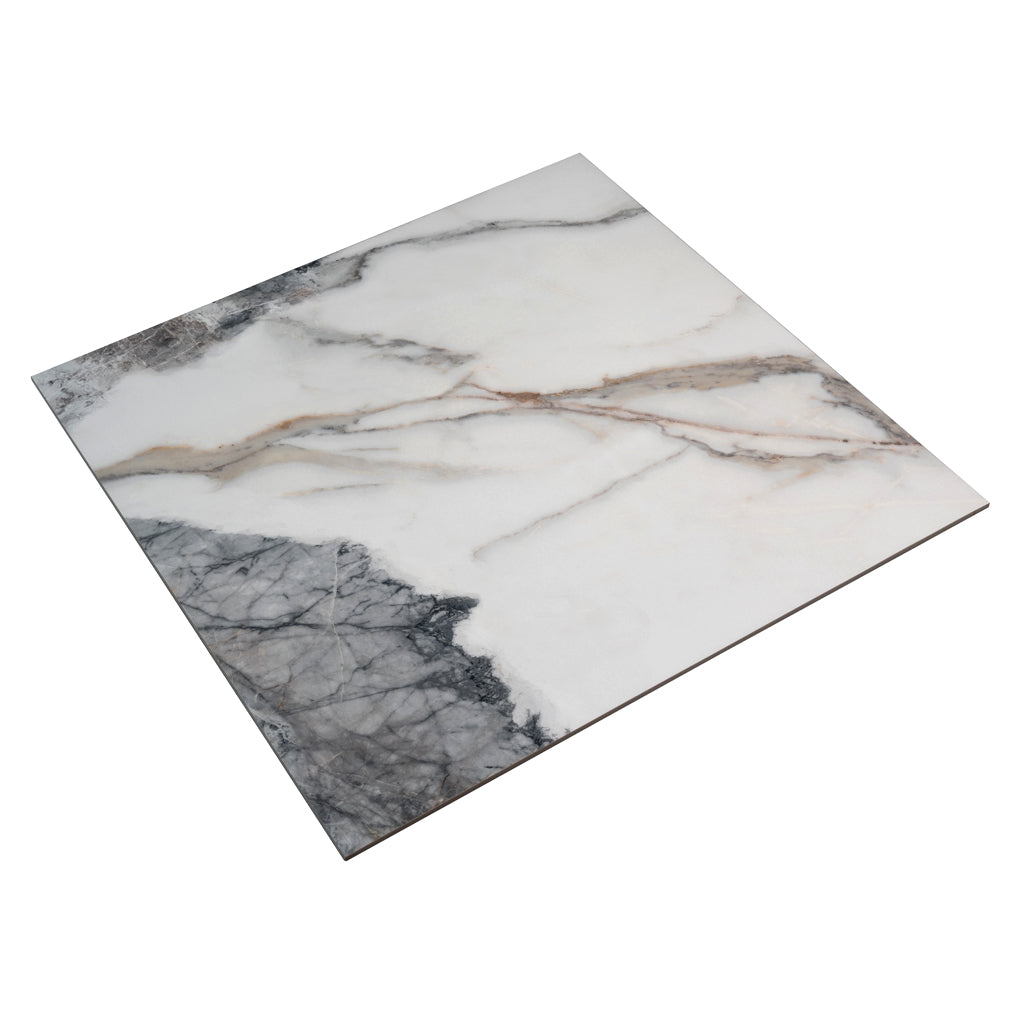 Soft White with Light Gray 32x32 Matte Square Porcelain Large Format Tile (2 pack, 13.78 sq ft/case)