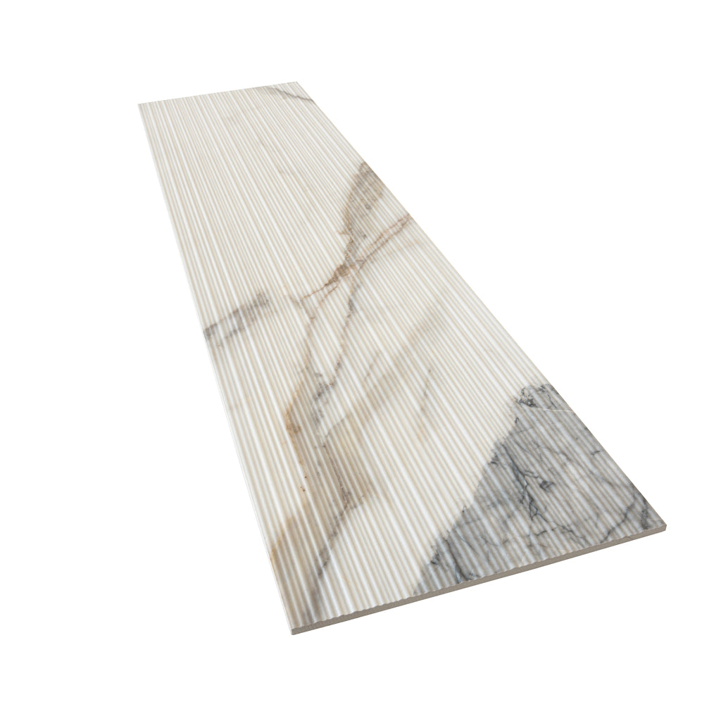 Cool White with Subtle Gray 12x48 Matte Porcelain Large Format Tile (3 pack, 11.63 sq ft/case)