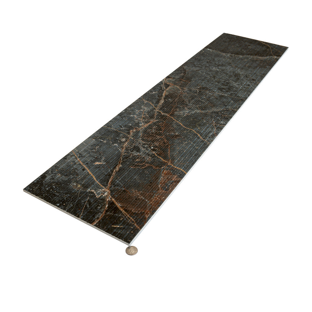 Slate Gray with Molten Copper 12x48 Matte Porcelain Large Format Tile (3 pack, 11.63 sq ft/case) - Sample