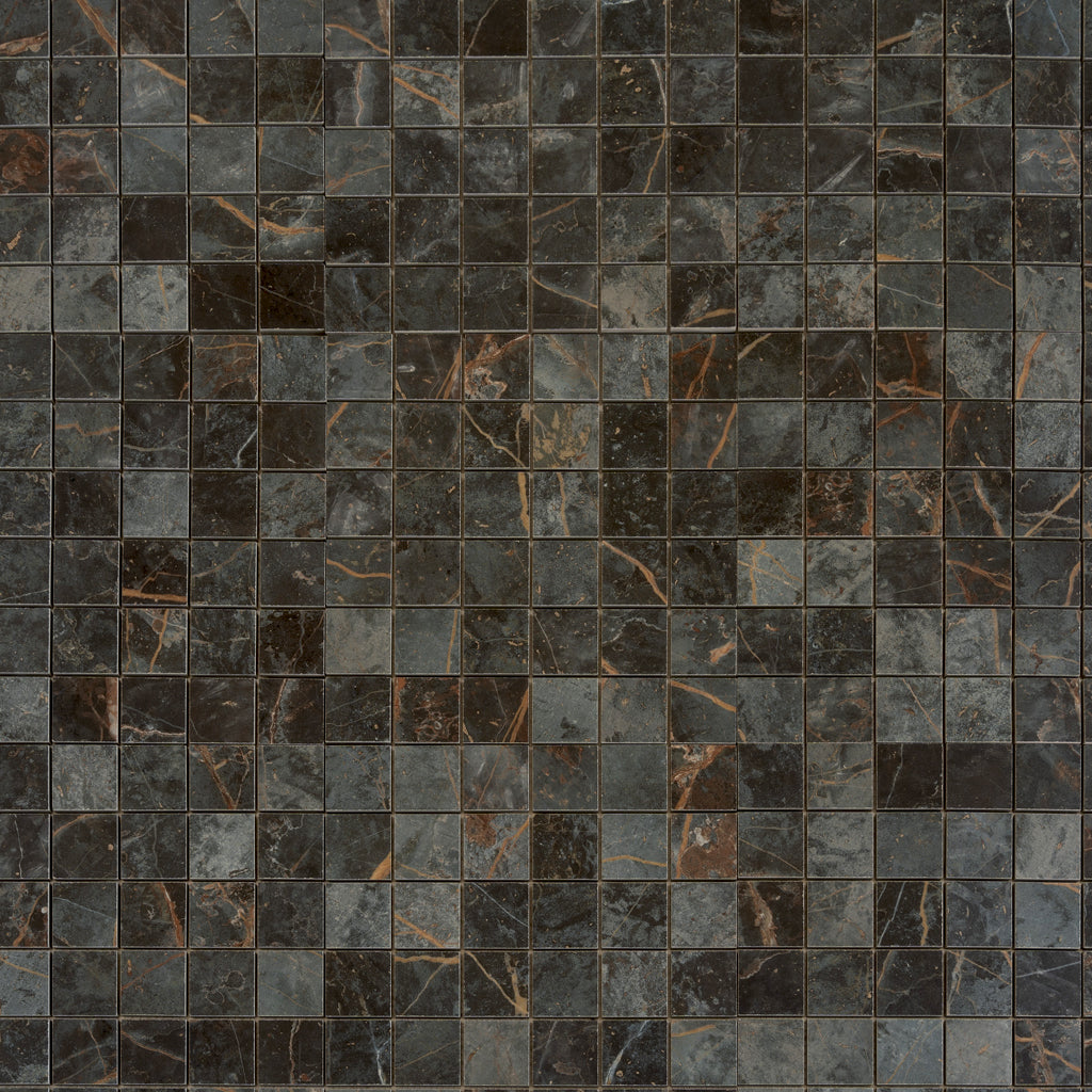 Dark Gray Blue Orange Vein 12x12 Matte Square Porcelain Mosaic Tile (11 pack, 10.76 sq ft/case)