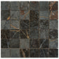 Dark Gray Blue Orange Vein 12x12 Matte Square Porcelain Mosaic Tile (11 pack, 10.76 sq ft/case)