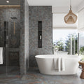 Dark Gray Blue Orange Vein 12x12 Matte Square Porcelain Mosaic Tile (11 pack, 10.76 sq ft/case)