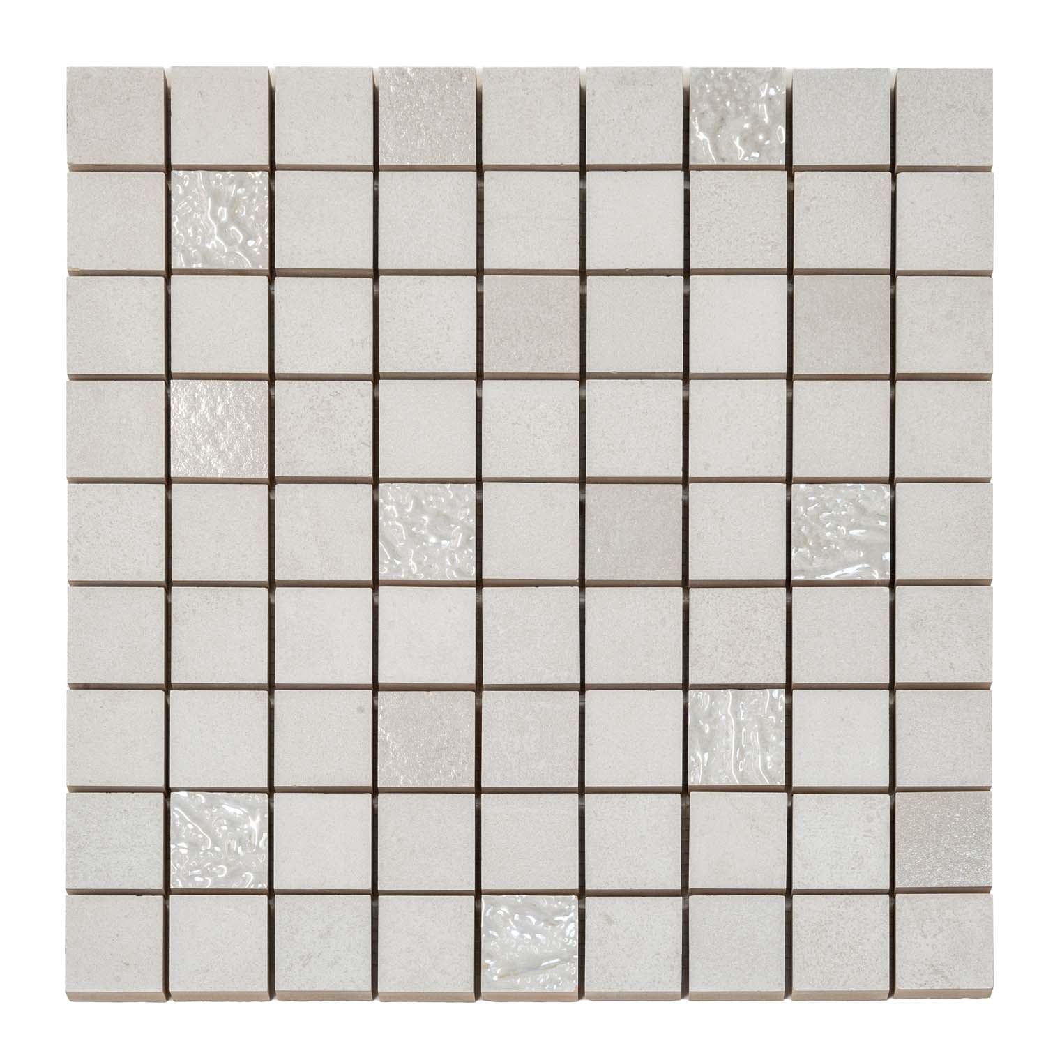 Smoke White 12x12 Matte Field Ceramic Mosaic Tile (10 pack, 10.68 sq ft/case) - Sample