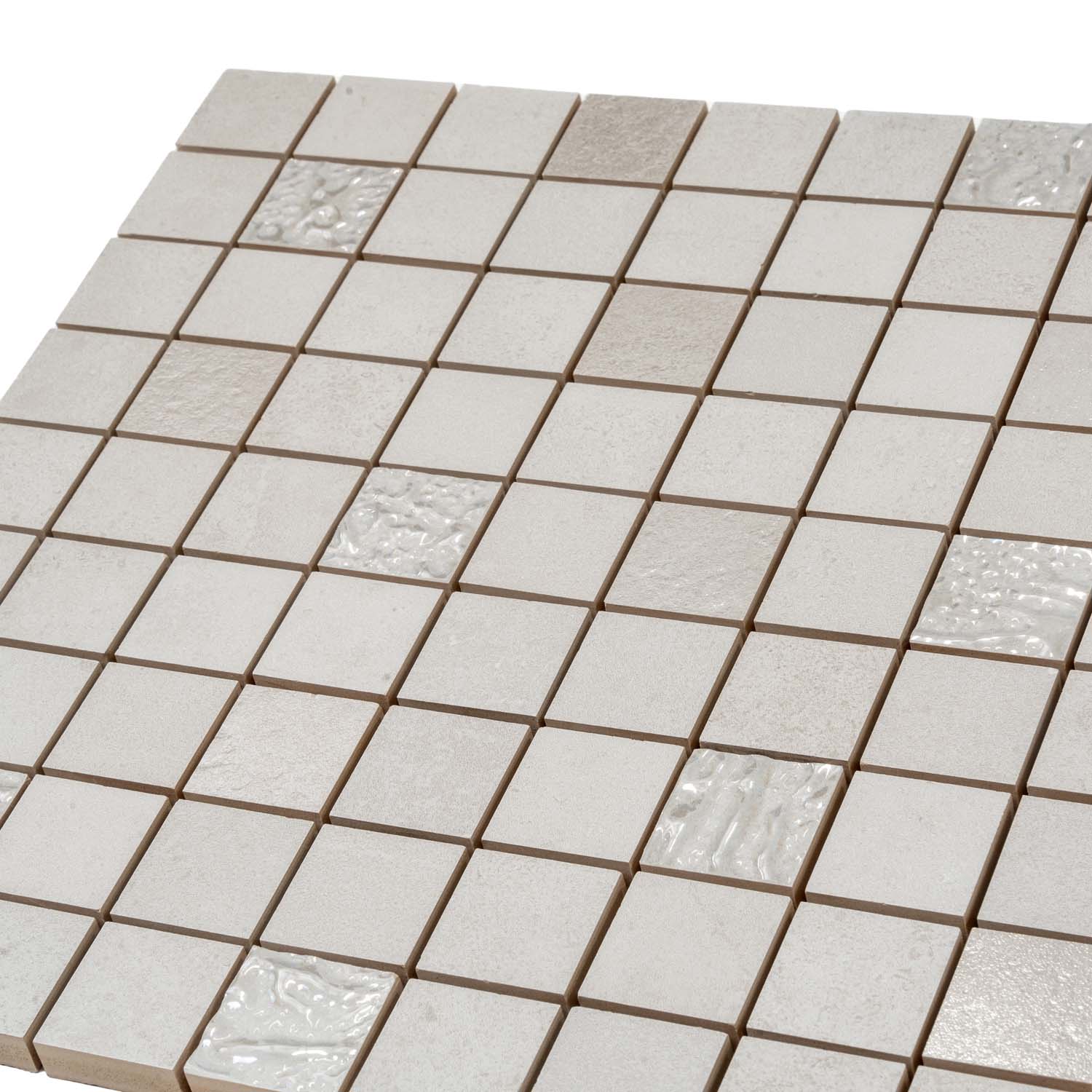 Smoke White 12x12 Matte Field Ceramic Mosaic Tile (10 pack, 10.68 sq ft/case) - Sample