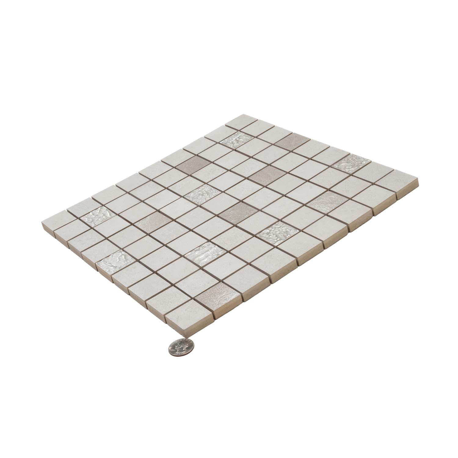 Smoke White 12x12 Matte Field Ceramic Mosaic Tile (10 pack, 10.68 sq ft/case) - Sample