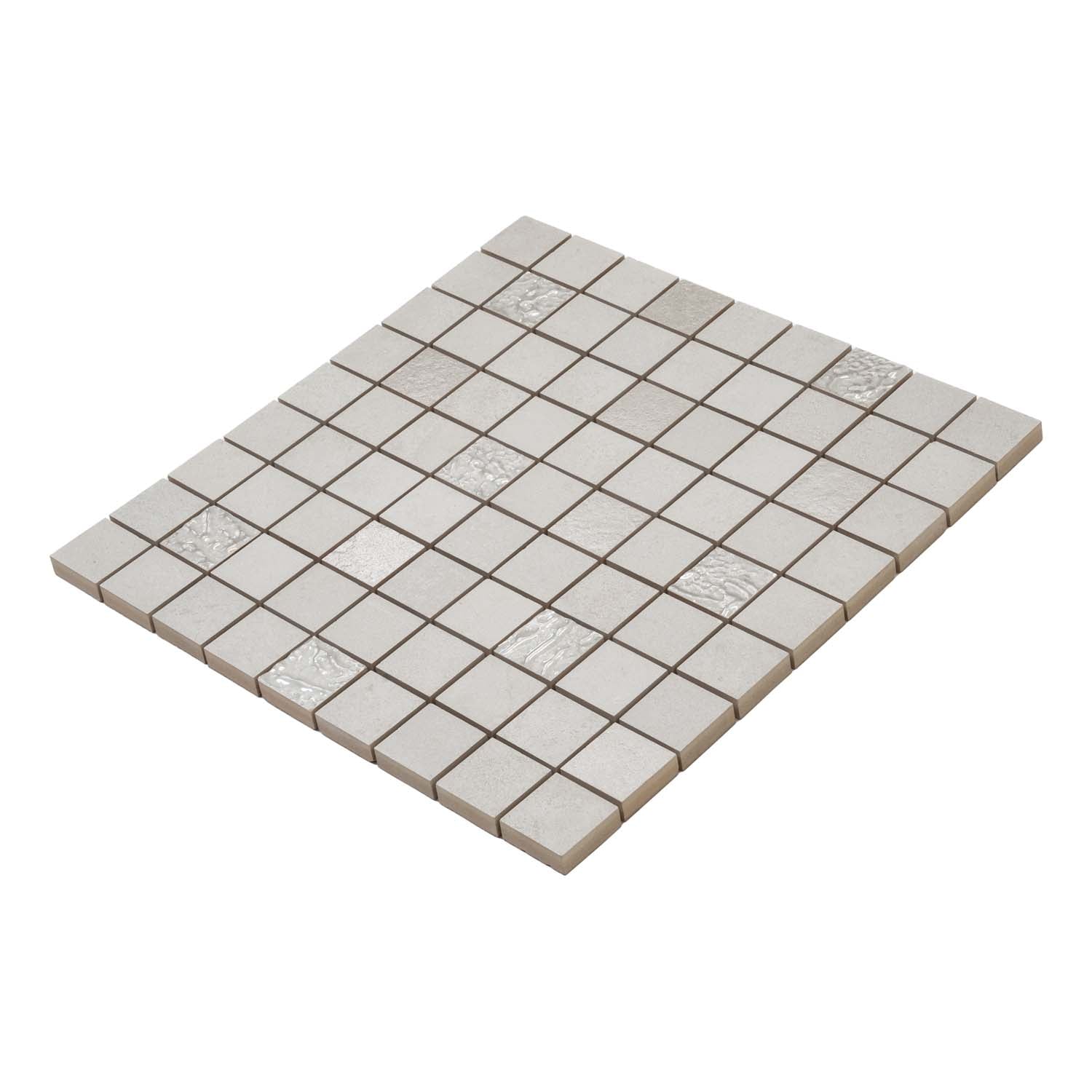 Smoke White 12x12 Matte Field Ceramic Mosaic Tile (10 pack, 10.68 sq ft/case) - Sample