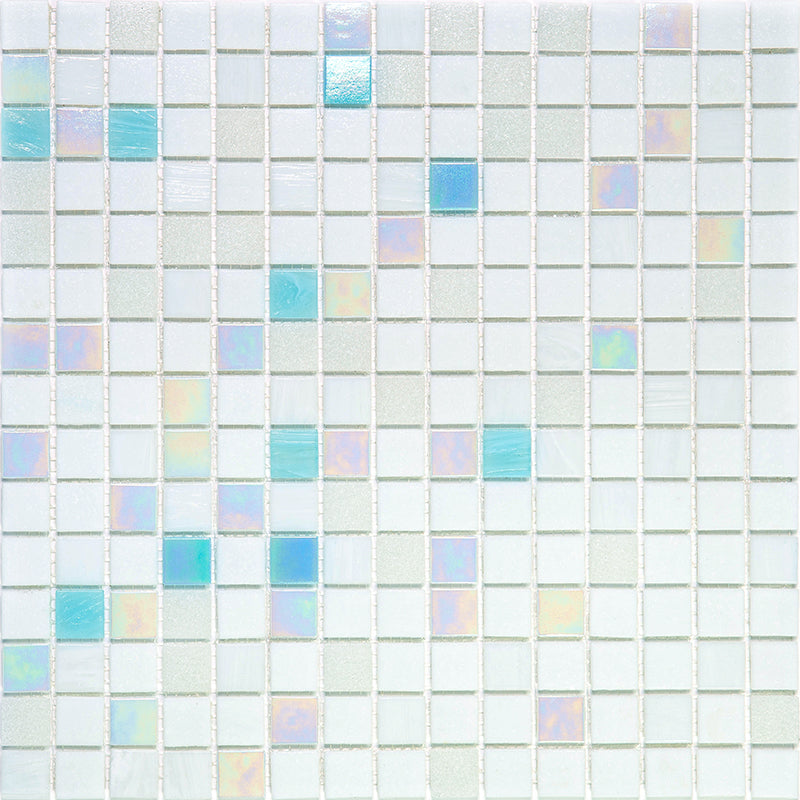Cotton White 12x12 Glossy Glass Uniform Square Mosaic Tile (20 pack, 20 sq ft/case)