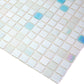 Cotton White 12x12 Glossy Glass Uniform Square Mosaic Tile (20 pack, 20 sq ft/case)