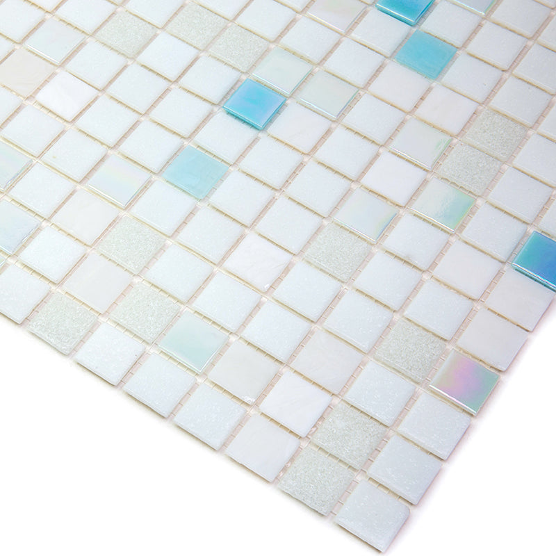 Cotton White 12x12 Glossy Glass Uniform Square Mosaic Tile (20 pack, 20 sq ft/case)