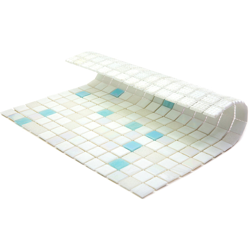 Cotton White 12x12 Glossy Glass Uniform Square Mosaic Tile (20 pack, 20 sq ft/case)