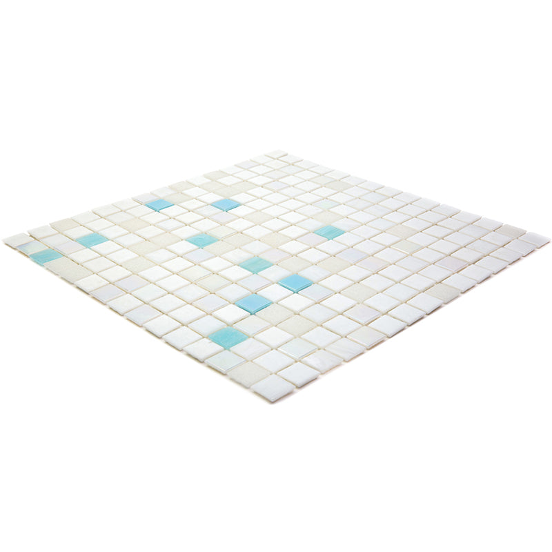 Cotton White 12x12 Glossy Glass Uniform Square Mosaic Tile (20 pack, 20 sq ft/case)