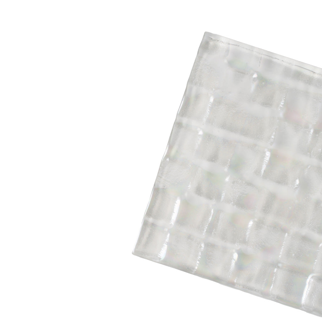 Pearl White 3x12 Textured Glossy Subway Glass Tile (20 pack, 5 sq ft/case) - Sample