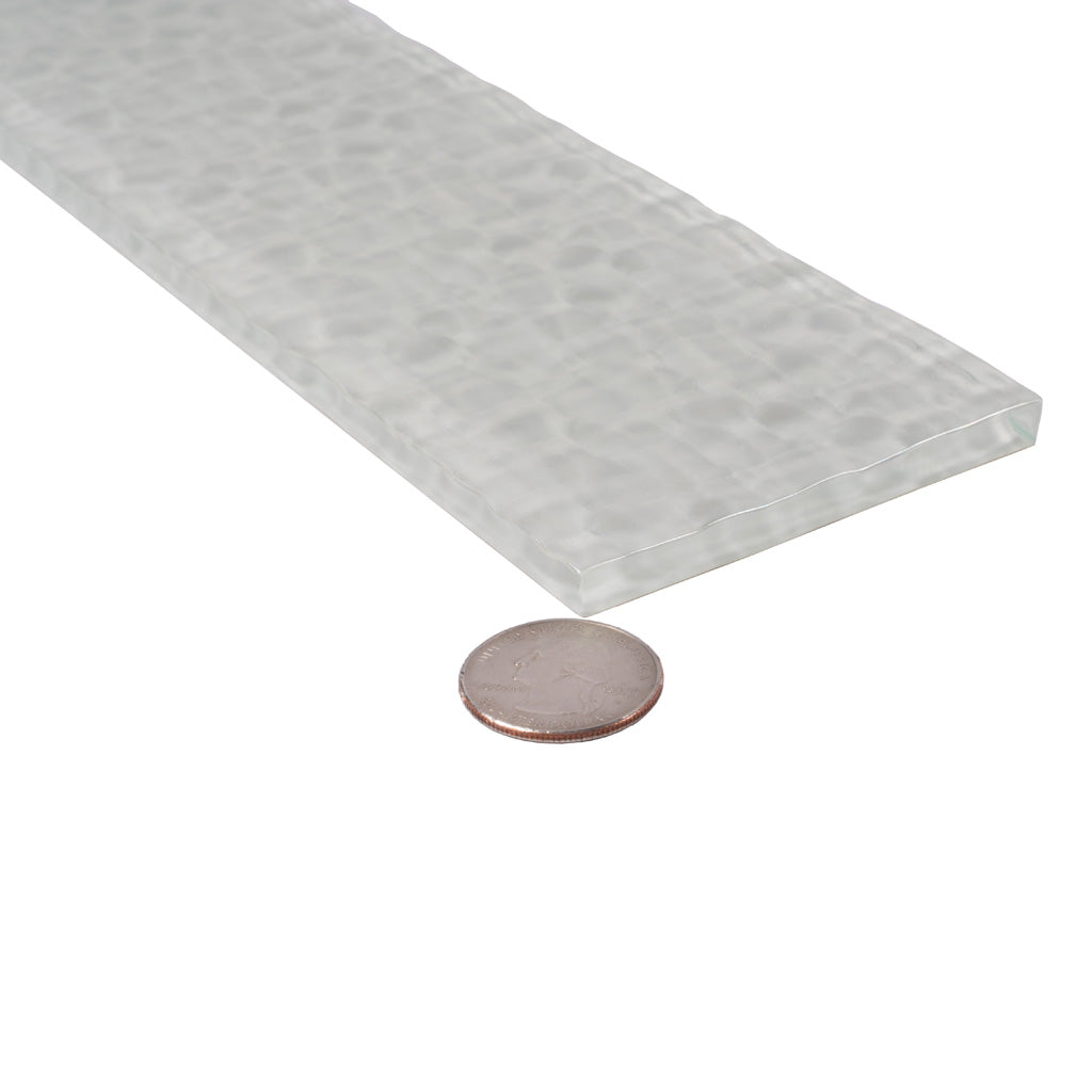 Pearl White 3x12 Textured Glossy Subway Glass Tile (20 pack, 5 sq ft/case) - Sample