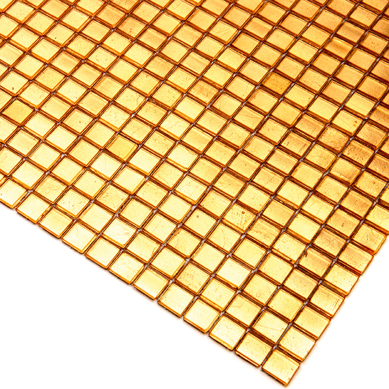 Gold Yellow 12x12 Glossy Uniform Square Glass Mosaic Tile (20 pack, 18.69 sq ft/case) - Sample