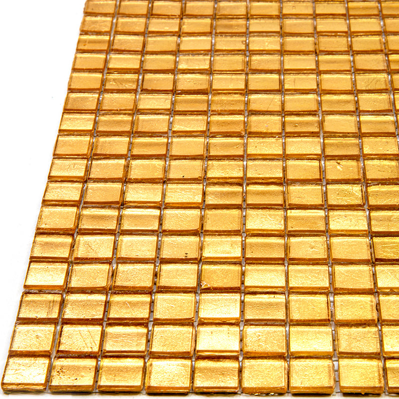 Gold Yellow 12x12 Glossy Uniform Square Glass Mosaic Tile (20 pack, 18.69 sq ft/case) - Sample