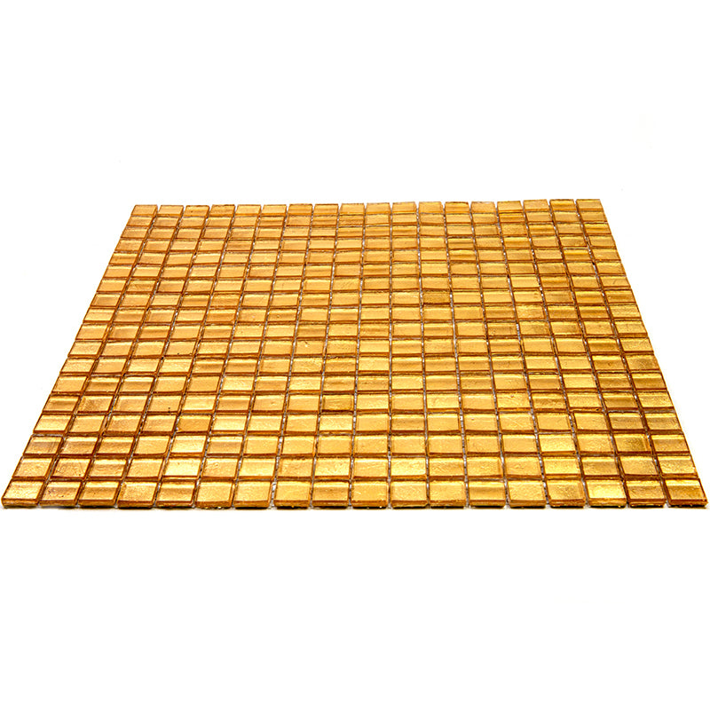 Gold Yellow 12x12 Glossy Uniform Square Glass Mosaic Tile (20 pack, 18.69 sq ft/case) - Sample