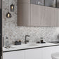 Wooden Grey 12x12 Etched Polished Hexagon Marble Mosaic Tile (5 pack, 4.92 sq ft/case)