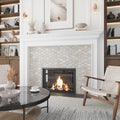 Beige 11x12 Polished Etched Hexagon Crema Marfil Marble Mosaic Tile (5 pack, 4.66 sq ft/case)