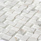 White 12x12 Polished Etched Brick Glass Marble Mosaic Tile (5 pack, 4.83 sq ft/case) - Sample