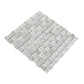 White 12x12 Polished Etched Brick Glass Marble Mosaic Tile (5 pack, 4.83 sq ft/case) - Sample