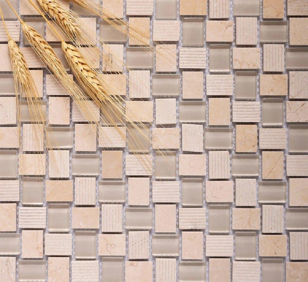 12x12 Beige Polished and Etched Tile