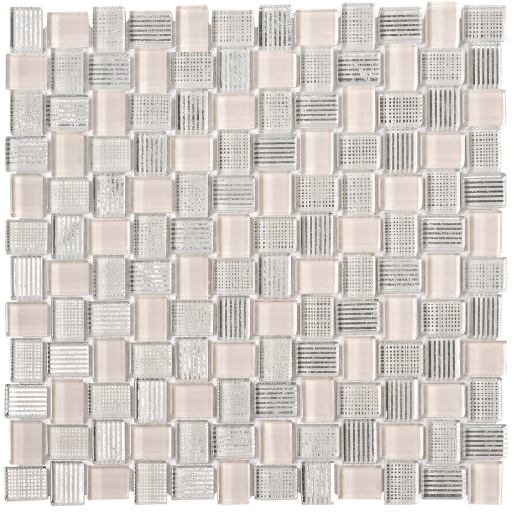 White 12x12 Brick Glossy Glass Mosaic Tile (5 pack, 4.83 sq ft/case) - Sample