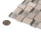 Gray 12x12 Polished Etched Brick Glass Marble Mosaic Tile (5 pack, 4.83 sq ft/case) - Sample