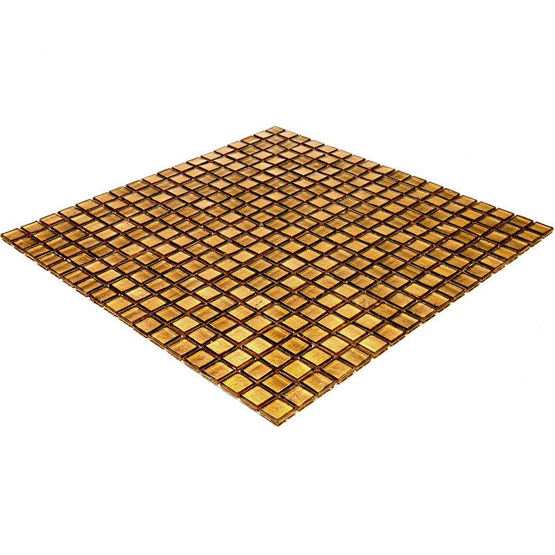 Goldenrod Brown 12x12 Glossy Uniform Square Glass Mosaic Tile (20 pack, 18.69 sq ft/case) - Sample