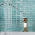 Sky Blue 12x12 Glossy Brick Glass Mosaic Tile (5 pack, 4.92 sq ft/case)