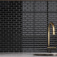 Black 12x12 Glossy Brick Glass Mosaic Tile (5 pack, 4.92 sq ft/case)
