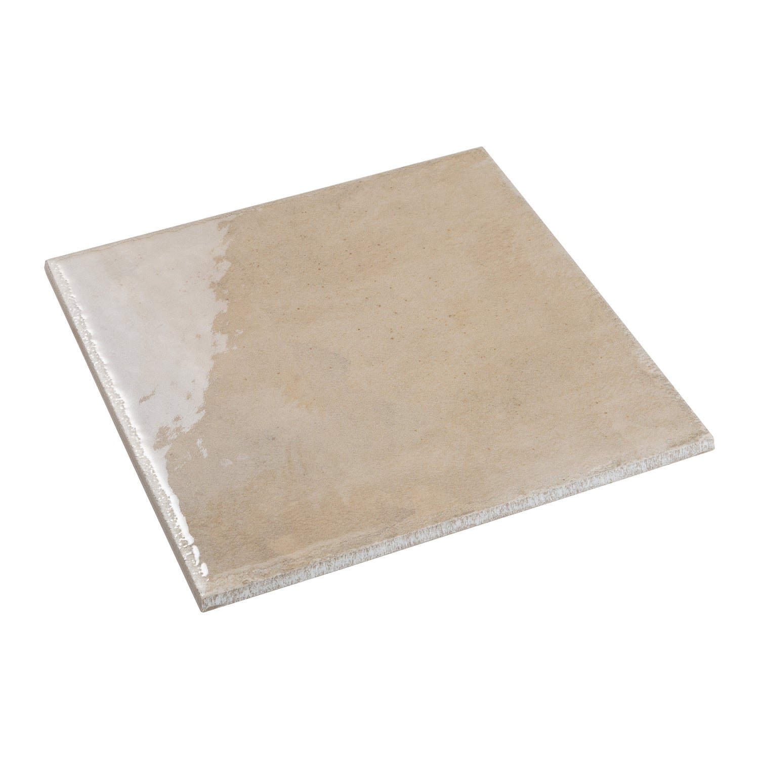Cadence 8x8 Creamy Beige Porcelain Zellige Square Wall and Floor Tile (29 Pack, 12.49 sq ft/case) - Sample