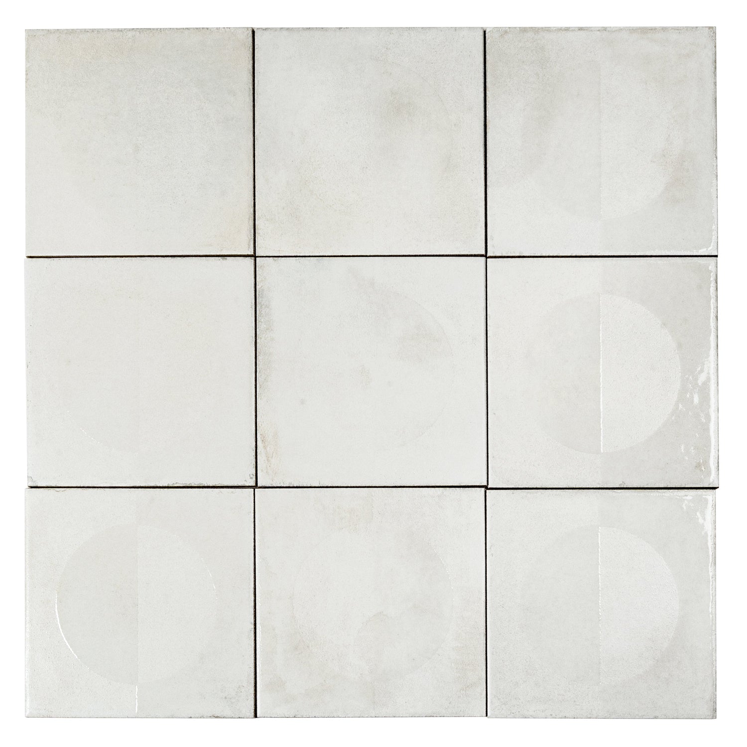 Cadence 8x8 Crisp White Porcelain Square Motif Wall and Floor Tile (29 Pack, 12.49 sq ft/case) - Sample