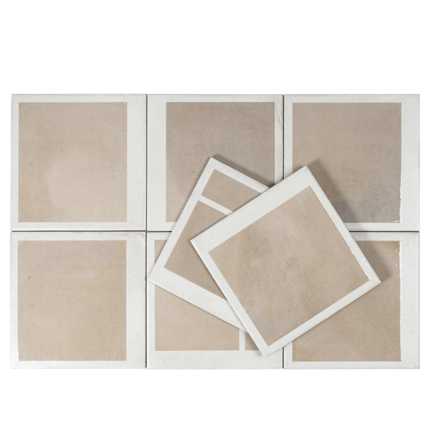 Cadence 8x8 Gray Beige Porcelain Square Motif Wall and Floor Tile (29 Pack, 12.49 sq ft/case) - Sample