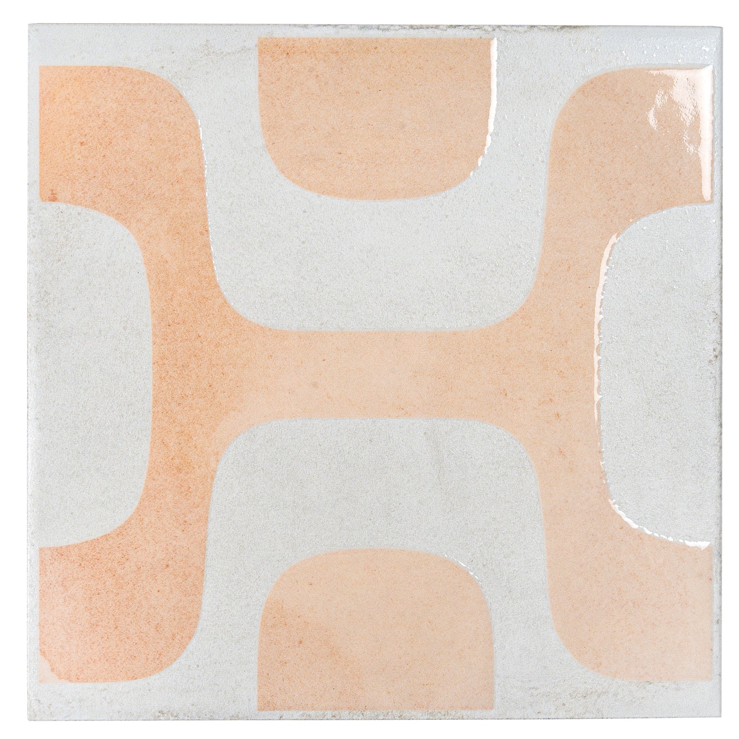Cadence 8x8 White Faded Terracotta Porcelain Square Motif Wall and Floor Tile (29 Pack, 12.49 sq ft/case) - Sample
