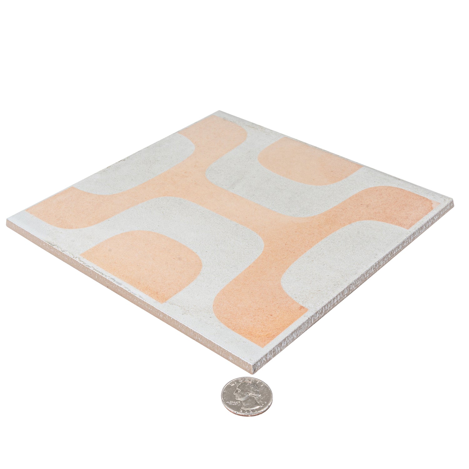 Cadence 8x8 White Faded Terracotta Porcelain Square Motif Wall and Floor Tile (29 Pack, 12.49 sq ft/case) - Sample