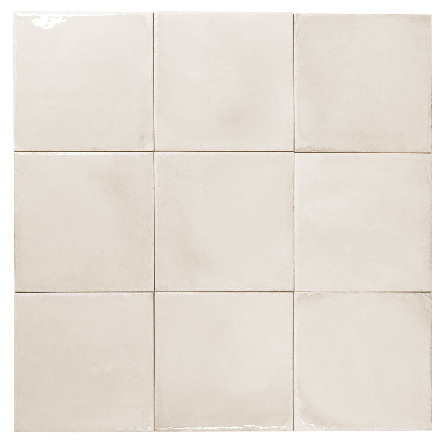 Cadence 8x8 Warm Ivory Porcelain Zellige Square Wall and Floor Tile (29 Pack, 12.49 sq ft/case) - Sample