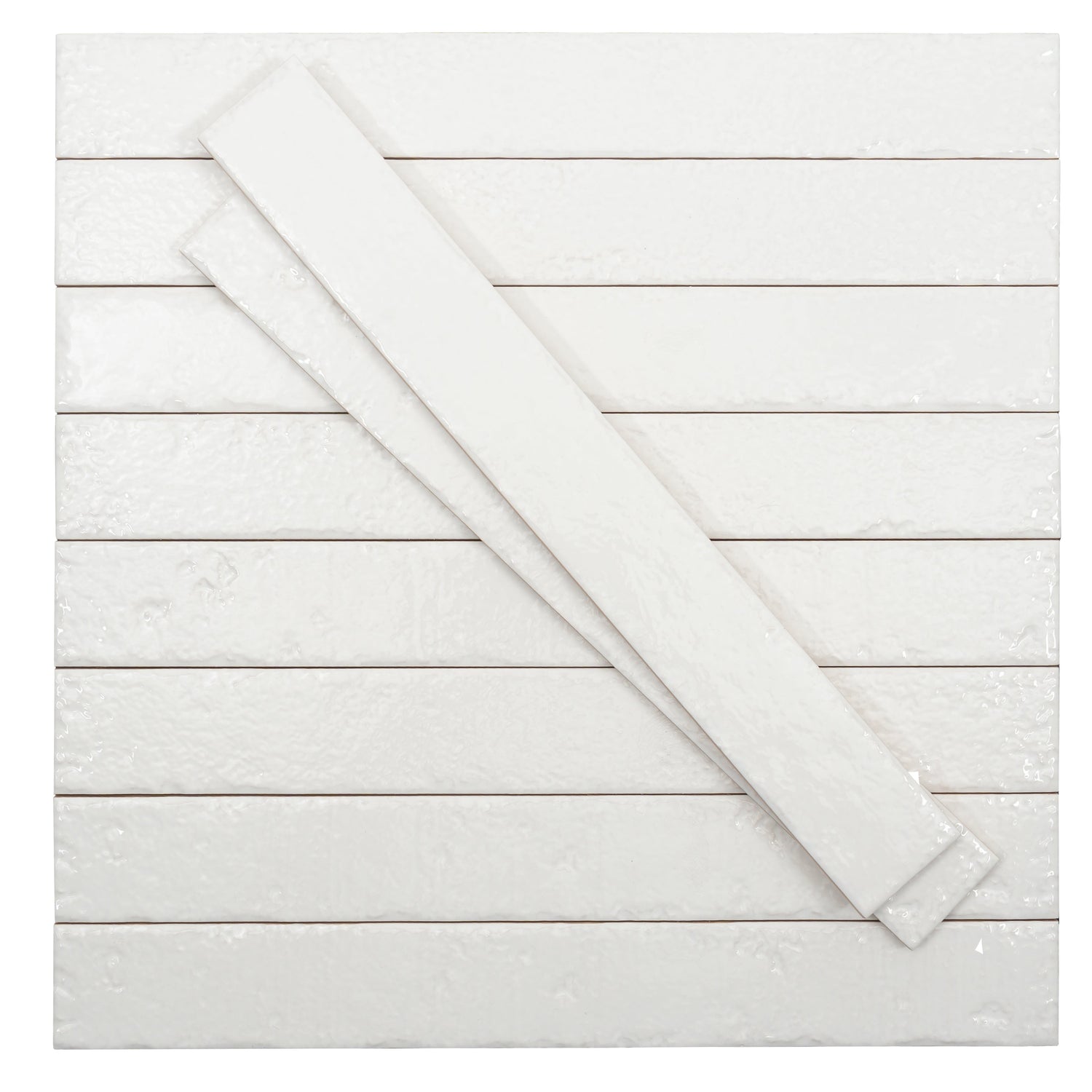 Valenza 2x16 Soft White Ceramic Zellige Subway Wall Tile (50 Pack, 10.76 sq ft/case) - Sample