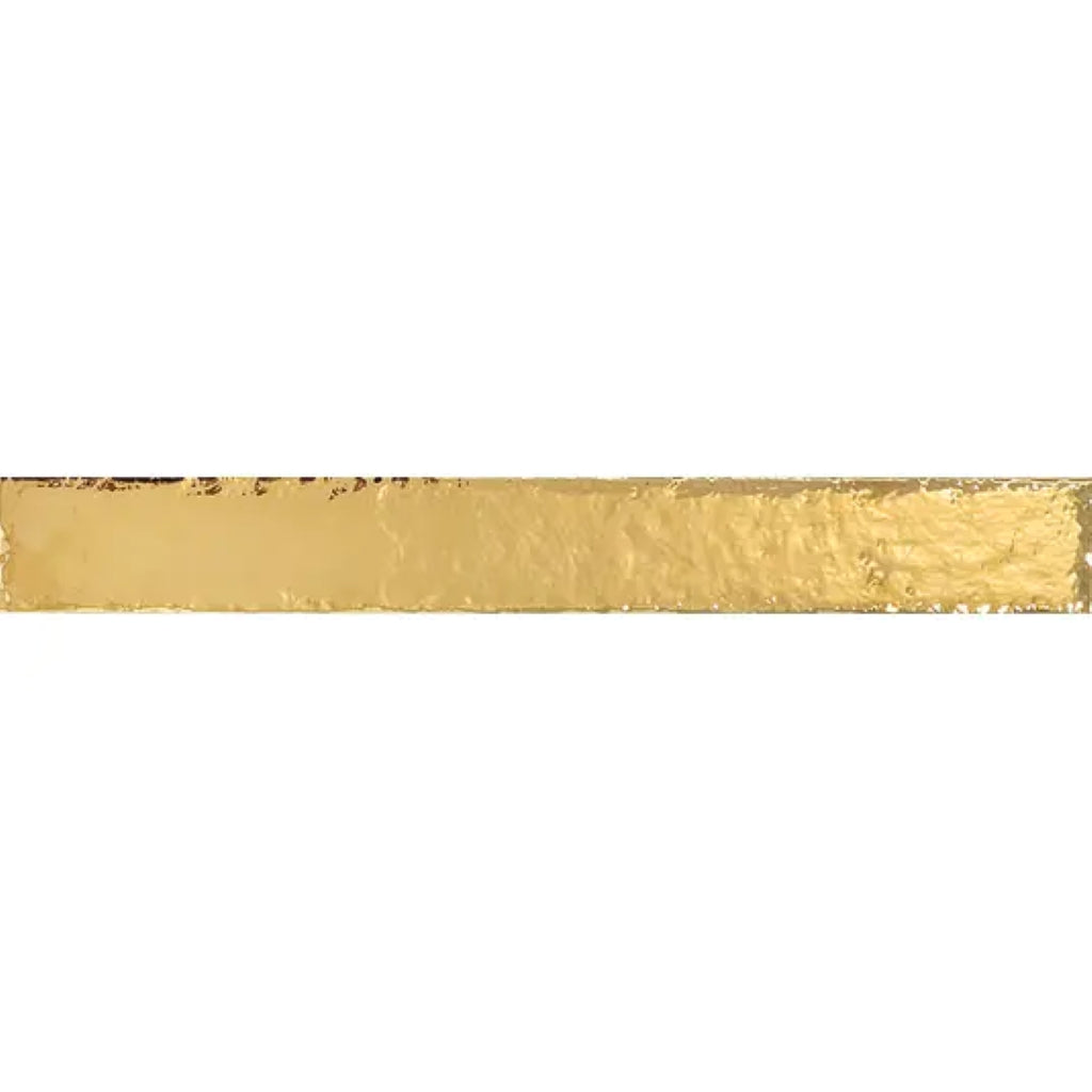 Valenza 2x16 Brushed Gold Ceramic Zellige Subway Wall Tile (50 Pack, 10.76 sq ft/case) - Sample