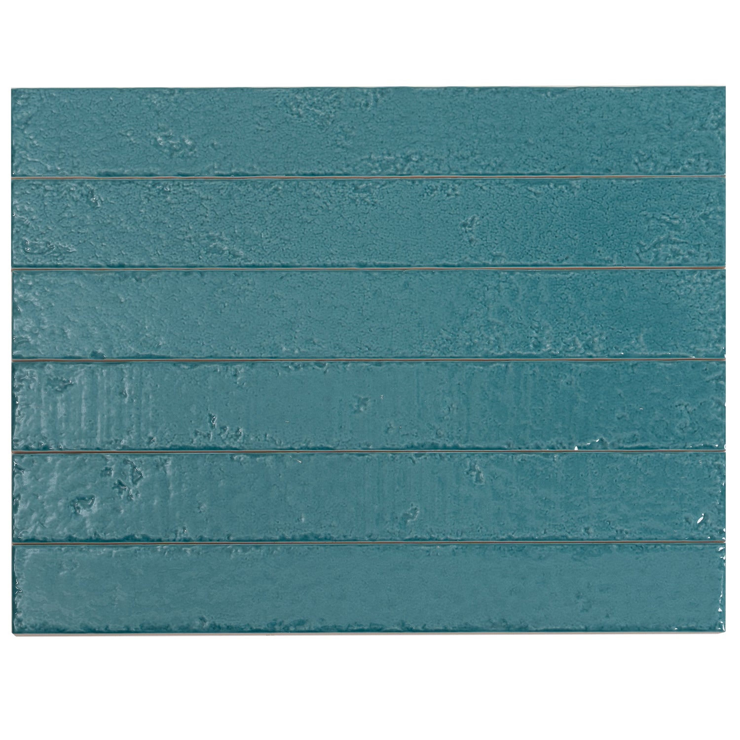 Valenza 2x16 Tropical Teal Ceramic Zellige Subway Wall Tile (50 Pack, 10.76 sq ft/case) - Sample