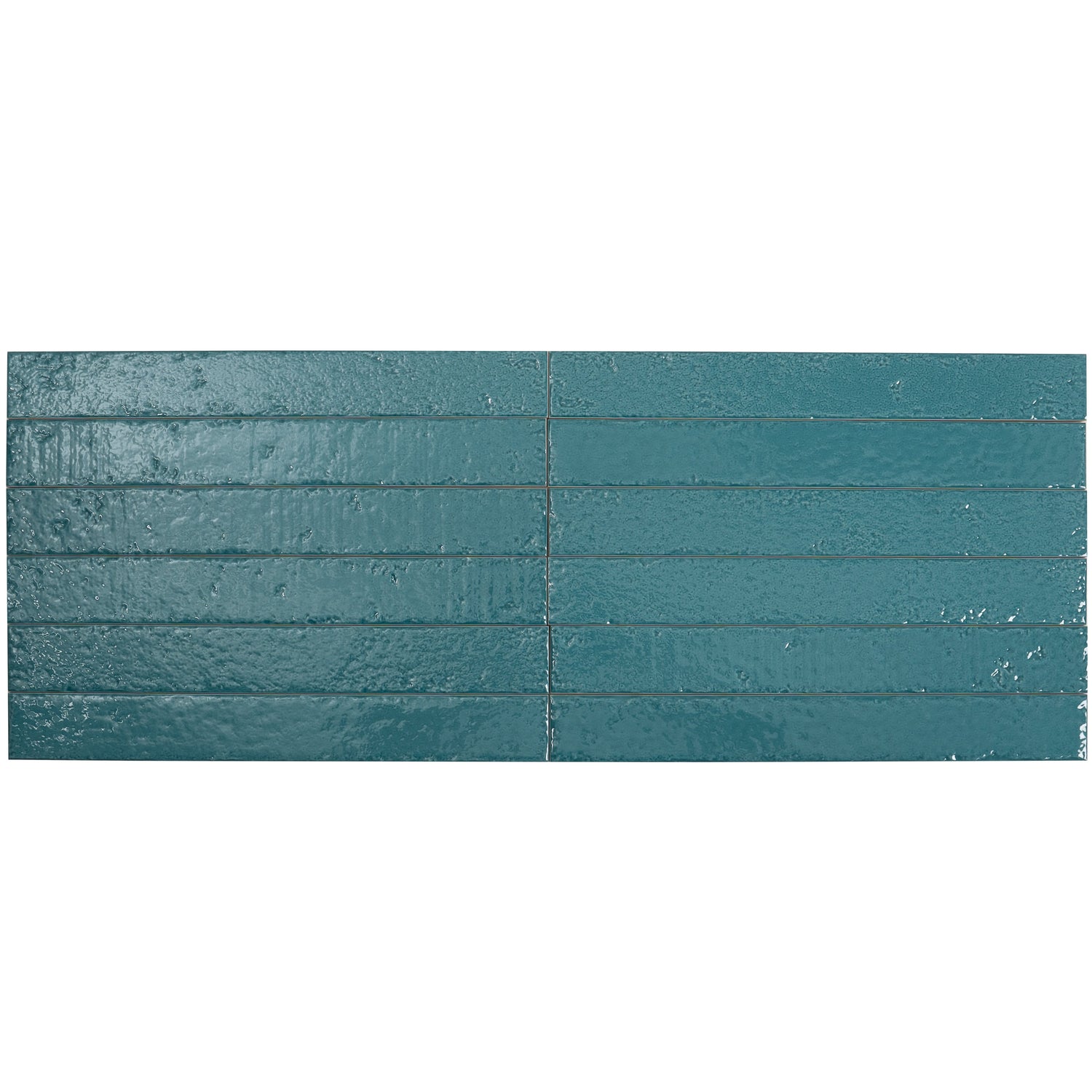 Valenza 2x16 Tropical Teal Ceramic Zellige Subway Wall Tile (50 Pack, 10.76 sq ft/case) - Sample