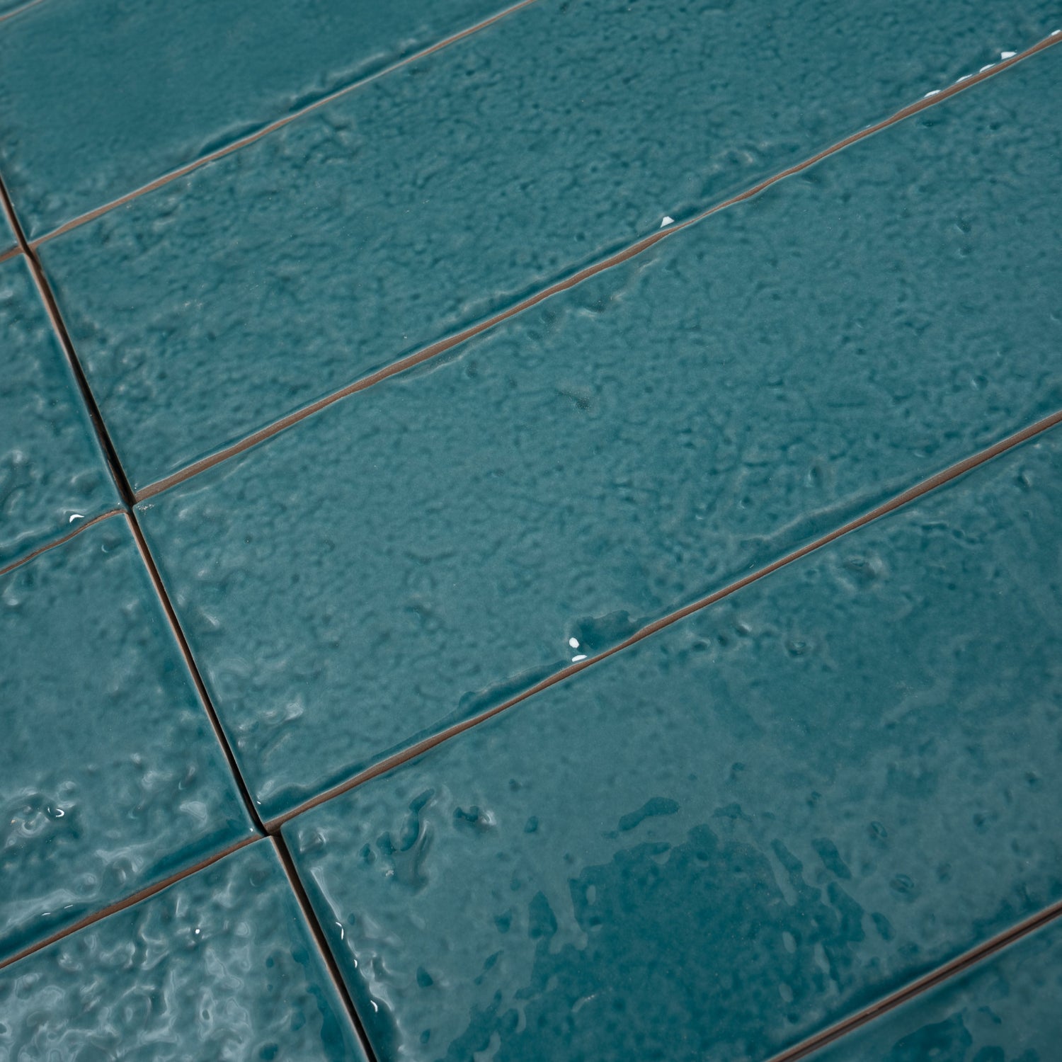 Valenza 2x16 Tropical Teal Ceramic Zellige Subway Wall Tile (50 Pack, 10.76 sq ft/case) - Sample