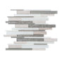 Gray White 12x12 Polished Matte Brick Glass Stone Mosaic Tile (5 pack, 4.83 sq ft/case) - Sample
