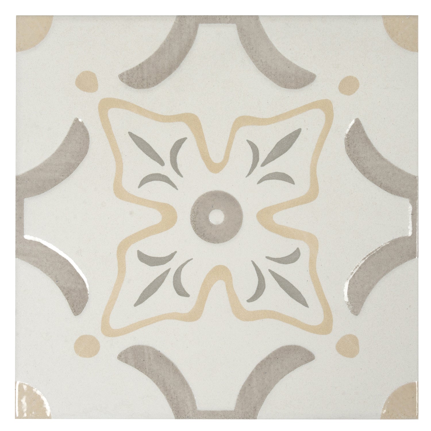 Purple, White, Yellow 9x9 Matte, Glossy Floral Square Porcelain Tile (13 pack, 6.96 sq ft/case)