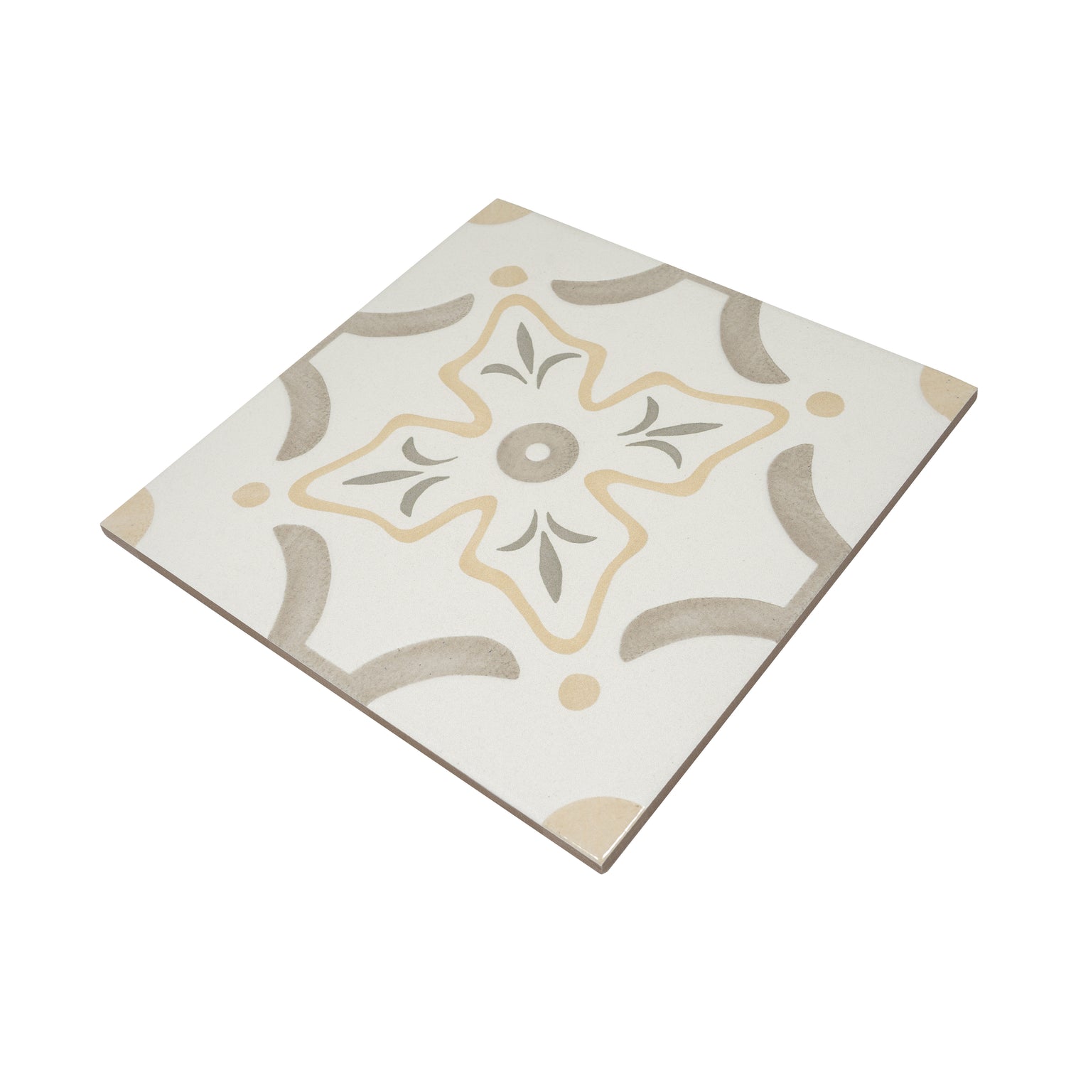Purple, White, Yellow 9x9 Matte, Glossy Floral Square Porcelain Tile (13 pack, 6.96 sq ft/case)