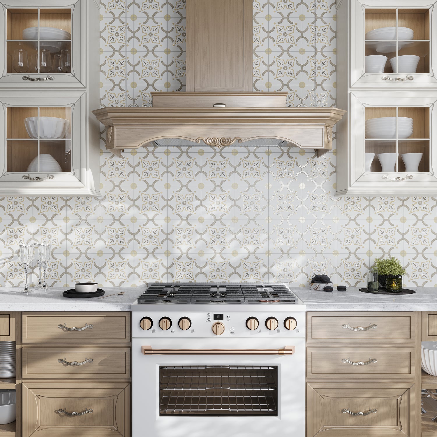 Purple, White, Yellow 9x9 Matte, Glossy Floral Square Porcelain Tile (13 pack, 6.96 sq ft/case)