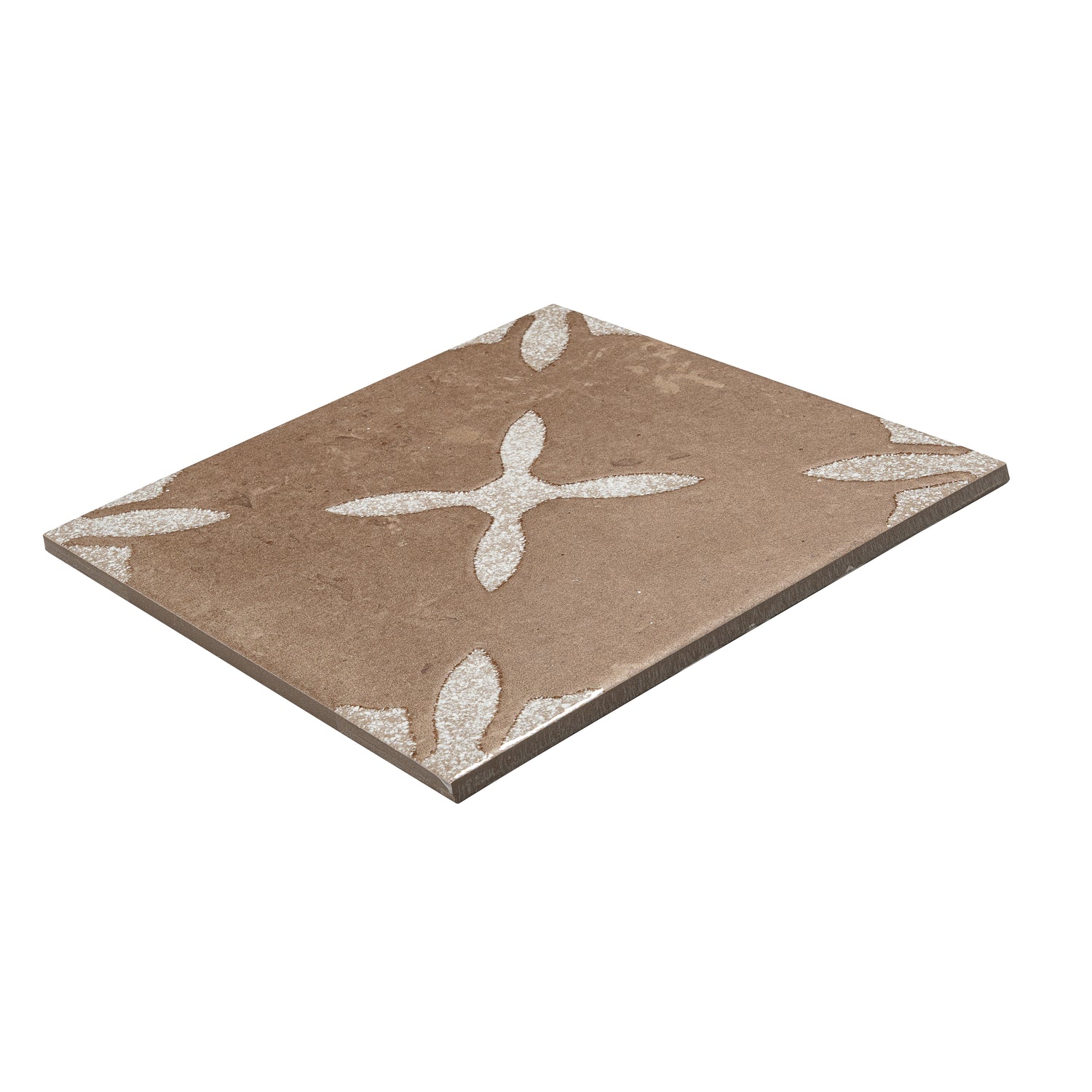 Terracotta Brown 9x9 Matte, Glossy Floral Square Porcelain Tile (13 pack, 6.96 sq ft/case)